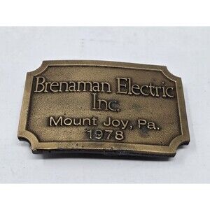Vintage Brendaman Electric Company Inc - Mount Joy Pa Hitline Belt Buckle 1978